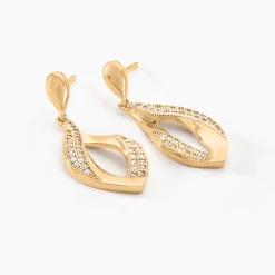 Discount Histoire d'Or Boucles D'oreilles Pendantes Mai-lee Plaqué Or Oxyde De Zirconium