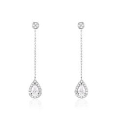 Histoire d'Or Boucles D'oreilles Pendantes Searlas Or Blanc Oxyde De Zirconium* Boucles D'Oreilles|Boucles D'Oreilles Pendantes