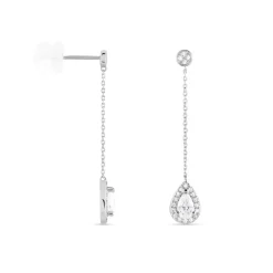 Histoire d'Or Boucles D'oreilles Pendantes Searlas Or Blanc Oxyde De Zirconium* Boucles D'Oreilles|Boucles D'Oreilles Pendantes