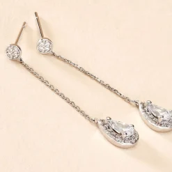 Histoire d'Or Boucles D'oreilles Pendantes Searlas Or Blanc Oxyde De Zirconium* Boucles D'Oreilles|Boucles D'Oreilles Pendantes