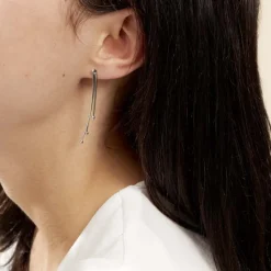 Hot Histoire d'Or Boucles D'oreilles Pendantes Giorgia Argent Blanc