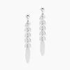 Hot Histoire d'Or Boucles D'oreilles Pendantes Auxanne Argent Blanc