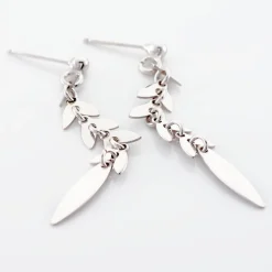 Hot Histoire d'Or Boucles D'oreilles Pendantes Auxanne Argent Blanc