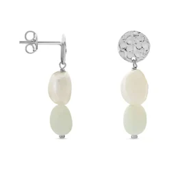 Best Histoire d'Or Boucles D'oreilles Pendantes Aroha Argent Blanc Amazonite Perle