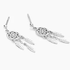 Clearance Histoire d'Or Boucles D'oreilles Pendantes Oniria Argent Blanc
