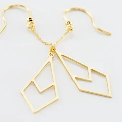 New Histoire d'Or Boucles D'oreilles Pendantes Swanny Or Jaune