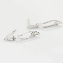 Discount Histoire d'Or Boucles D'oreilles Pendantes Ysanna Or Blanc Oxyde De Zirconium