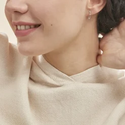 Discount Histoire d'Or Boucles D'oreilles Pendantes Ysanna Or Blanc Oxyde De Zirconium