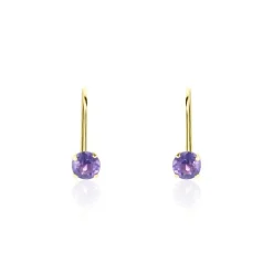 Histoire d'Or Boucles D'oreilles Pendantes Or Jaune Zoe Améthyste* Boucles D'Oreilles|Boucles D'Oreilles Pendantes