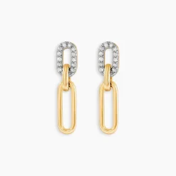 Histoire d'Or Boucles D'oreilles Pendantes Infinite Love Or Jaune Diamant