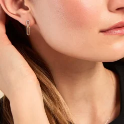 Histoire d'Or Boucles D'oreilles Pendantes Infinite Love Or Jaune Diamant