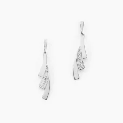 New Histoire d'Or Boucles D'oreilles Pendantes Ainhoa Or Blanc Diamant