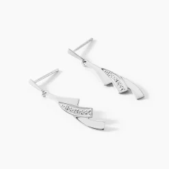 New Histoire d'Or Boucles D'oreilles Pendantes Ainhoa Or Blanc Diamant