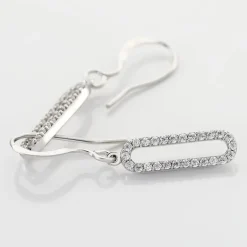 Best Histoire d'Or Boucles D'oreilles Pendantes Isabel Argent Blanc Oxyde De Zirconium