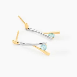 Outlet Histoire d'Or Boucles D'oreilles Pendantes Madli Or Bicolore Topaze