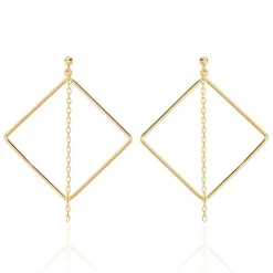 Online Histoire d'Or Boucles D'oreilles Pendantes Idoia Plaqué Or Jaune