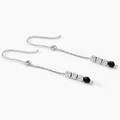 Discount Histoire d'Or Boucles D'oreilles Pendantes Cyprielle Argent Blanc Pierre De Synthese
