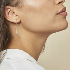 Discount Histoire d'Or Boucles D'oreilles Pendantes Cyprielle Argent Blanc Pierre De Synthese