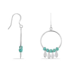 Discount Histoire d'Or Boucles D'oreilles Pendantes Polyna Argent Blanc Pierre De Synthese