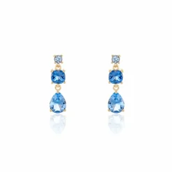 Histoire d'Or Boucles D'oreilles Pendantes Huffie Plaqué Or Jaune Pierre D'imitation* Boucles D'Oreilles|Boucles D'Oreilles Pendantes