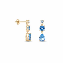 Histoire d'Or Boucles D'oreilles Pendantes Huffie Plaqué Or Jaune Pierre D'imitation* Boucles D'Oreilles|Boucles D'Oreilles Pendantes