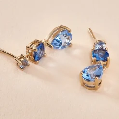 Histoire d'Or Boucles D'oreilles Pendantes Huffie Plaqué Or Jaune Pierre D'imitation* Boucles D'Oreilles|Boucles D'Oreilles Pendantes