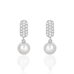 Histoire d'Or Boucles D'oreilles Pendantes Providence Argent  Perle De Culture Oxyde