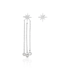 Histoire d'Or Boucles D'oreilles Pendantes Clarence Argent Blanc Oxyde De Zirconium