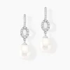 Discount Histoire d'Or Boucles D'oreilles Pendantes Tiphaine Argent Blanc Perle De Culture