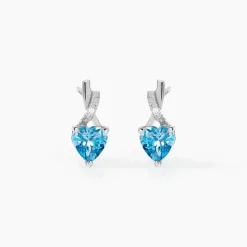 Histoire d'Or Boucles D'oreilles Pendantes Or Blanc Clothilde Topazes Oxydes* Boucles D'Oreilles|Clous D'Oreilles