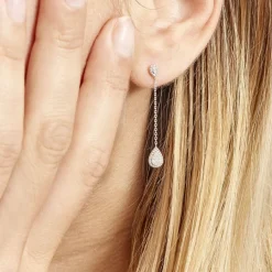 Histoire d'Or Boucles D'oreilles Pendantes Mariona Or Blanc Diamant* Boucles D'Oreilles|Boucles D'Oreilles Pendantes
