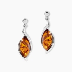 Histoire d'Or Boucles D'oreilles Pendantes Vyara Argent Blanc Ambre* Boucles D'Oreilles|Boucles D'Oreilles Fantaisie