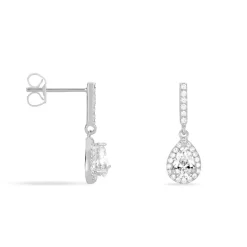 Histoire d'Or Boucles D'oreilles Pendantes Briony Argent Blanc Oxyde De Zirconium* Boucles D'Oreilles|Boucles D'Oreilles Fantaisie