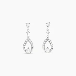 Discount Histoire d'Or Boucles D'oreilles Pendantes Istanbul Argent Blanc Oxyde De Zirconium