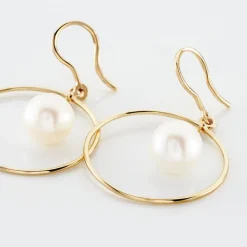 Online Histoire d'Or Boucles D'oreilles Pendantes Joris Or Jaune Perle De Culture