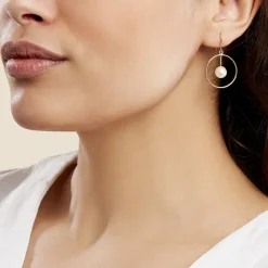 Online Histoire d'Or Boucles D'oreilles Pendantes Joris Or Jaune Perle De Culture