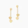 Histoire d'Or Boucles D'oreilles Pendantes Anne-maudae Pendantes Coeurs Or Jaune