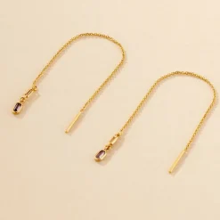 Histoire d'Or Boucles D'oreilles Pendantes Iris Or Jaune Améthyste Topaze* Boucles D'Oreilles|Boucles D'Oreilles Pendantes