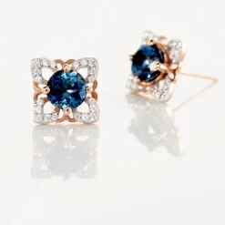 Histoire d'Or Boucles D'oreilles Pendantes Haia Or Rose Topaze Et Oxyde De Zirconium* Boucles D'Oreilles|Boucles D'Oreilles Pendantes