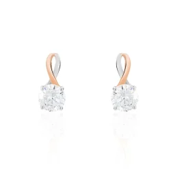 Histoire d'Or Boucles D'oreilles Pendantes Micheline Or Bicolore Oxyde De Zirconium* Boucles D'Oreilles|Boucles D'Oreilles Pendantes