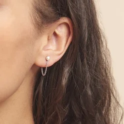 Discount Histoire d'Or Boucles D'oreilles Pendantes Argent Blanc Leent Perles De Culture