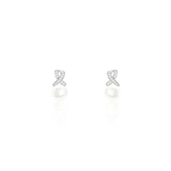 Online Histoire d'Or Boucles D'oreilles Pendantes Sathine Argent  Perle De Culture Et Oxyde