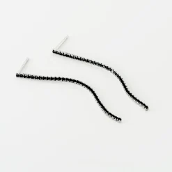 Histoire d'Or Boucles D'oreilles Pendantes Lou-anne Argent Blanc Oxyde Noir argent blanc oxyde de zirconium noir