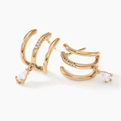 Sale Histoire d'Or Boucles D'oreilles Pendantes Louelia Plaqué Or Doré Oxyde De Zirconium