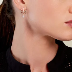 Sale Histoire d'Or Boucles D'oreilles Pendantes Louelia Plaqué Or Doré Oxyde De Zirconium