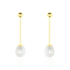 Discount Histoire d'Or Boucles D'oreilles Pendantes Valera Or Jaune Perle De Culture