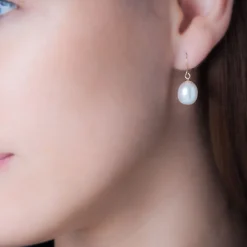 Hot Histoire d'Or Boucles D'oreilles Pendantes Baroque Or Jaune Perle De Culture