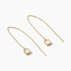 New Histoire d'Or Boucles D'oreilles Pendantes Caron Or Jaune Nacre or jaune nacre blanche