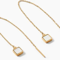 New Histoire d'Or Boucles D'oreilles Pendantes Caron Or Jaune Nacre or jaune nacre blanche