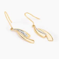 Histoire d'Or Boucles D'oreilles Pendantes Aube Or Bicolore Diamant* Boucles D'Oreilles|Boucles D'Oreilles Pendantes